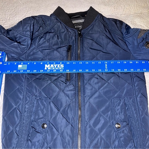 Calvin Klein Bomber Jacket Navy Blue Puffer Jacket Men’s M Not size tag see pic - Picture 11 of 14